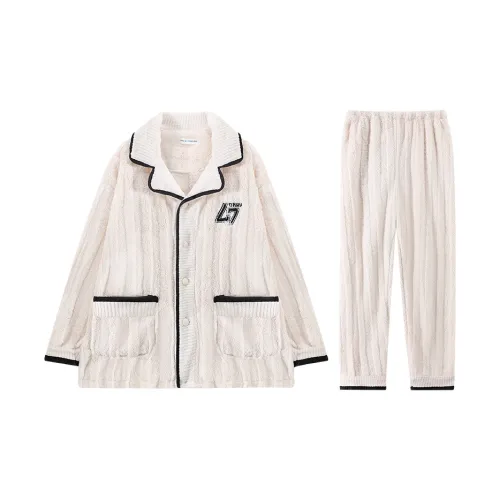 Qiao Ni Tong Пижамный комплект мужской цвет сливочный