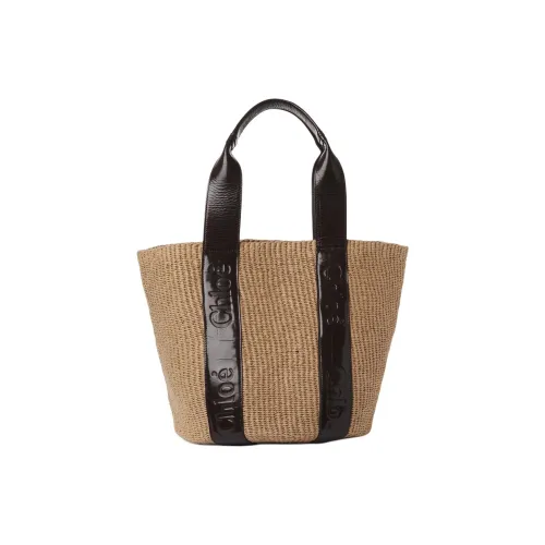 Chloe Woody Paper Tote Bag Tote Bag Shopping Bag Shoulder Bag Large Women's Brown