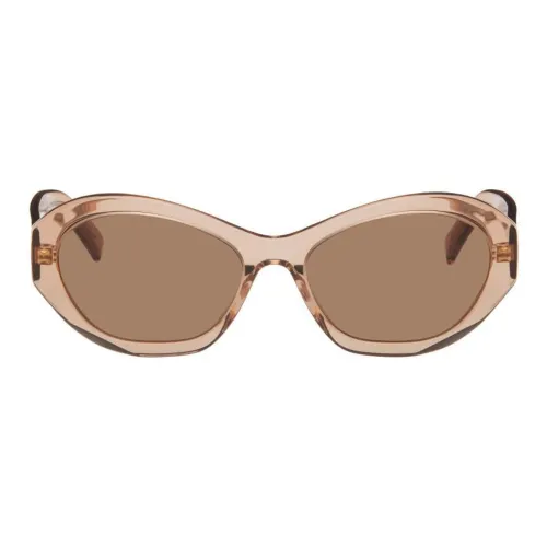 GIVENCHY Bio Nylon Metal Bio Acetate Fiber Irregular Shape Sunglasses Women's Brown