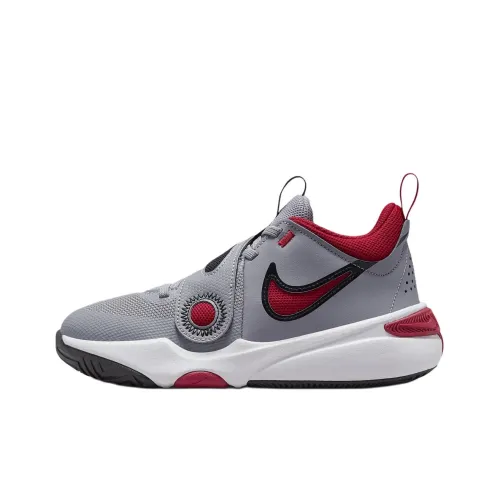 Nike Team Hustle D 11 Slip-Resistant Abrasion-Resistant Low Top Children's Basketball Shoes Gray Teenagers Найк Team Hustle D 11 Противоскользящие Устойчивые к истиранию Низкие Кеды для Баскетбола Детские Серые Подростки