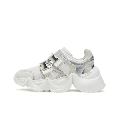 CINDY C ERIC Устойчивые к истиранию Низкие Топ Кроссовки с Толстой Подошвой Женские Белые