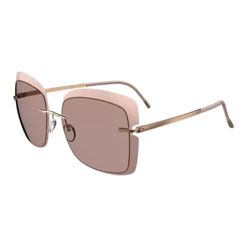 SILHOUETTE Titanium Metal Square Sunglasses Unisex Flesh Pink