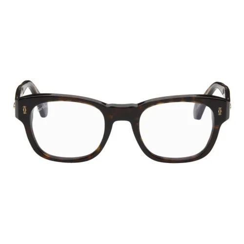 Cartier Ацетат Квадратные Оправы для Очков Унисекс Черепаховый