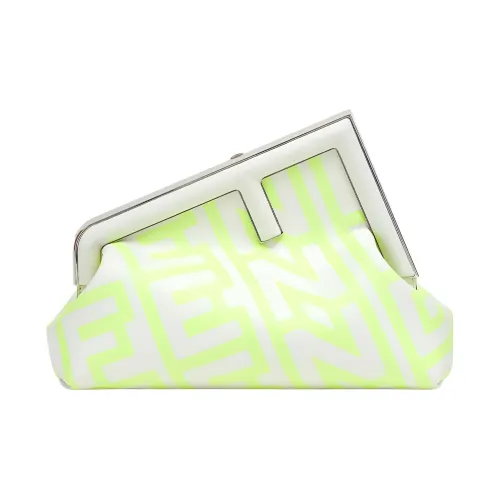 FENDI Marc Jacobs Collaboration Capsule Collection Lambskin Clutch Women's White Неон Желтый