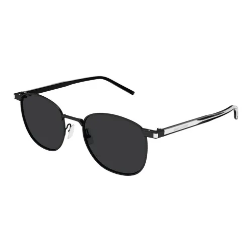 SAINT LAURENT Оригинальные сайт OVAL SUNGLASSES Унисекс Черный Кристальный