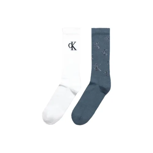 Calvin Klein 2 пачки Темно-синий + Белый Мужской MID Носки до икра