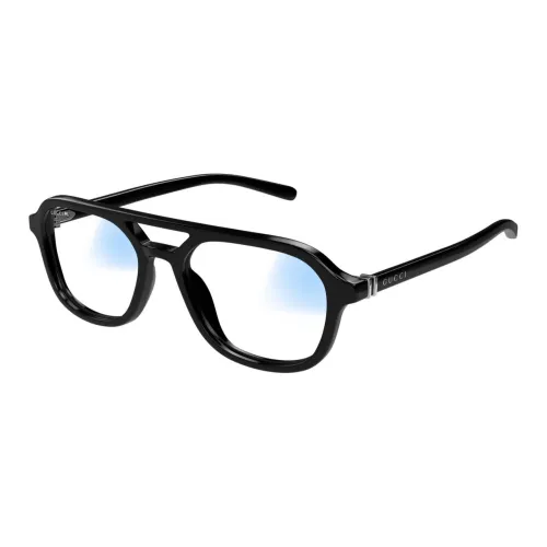 GUCCI Переработанный ацетат Aviator Оправа для очков Мужской Черный