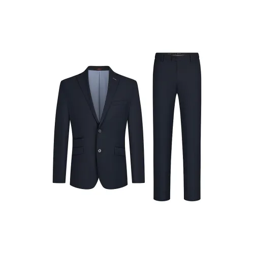 SEVEN Темно-синий Синий Мужской Деловой костюм