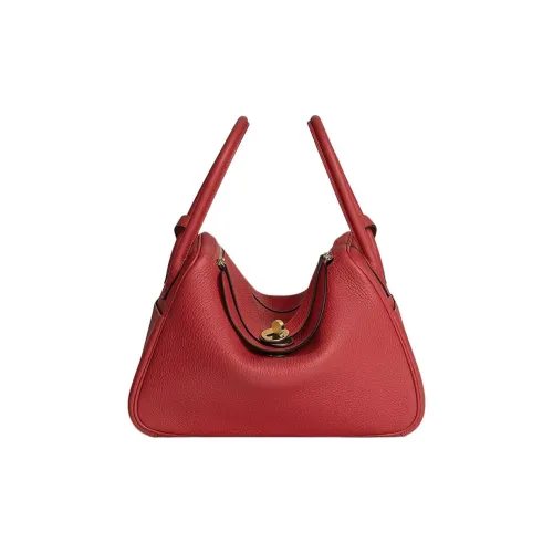 HERMES Lindy Clemence Bullock Кожа Сумка Сумка через плечо Женская 5E Vermillon Вермильон