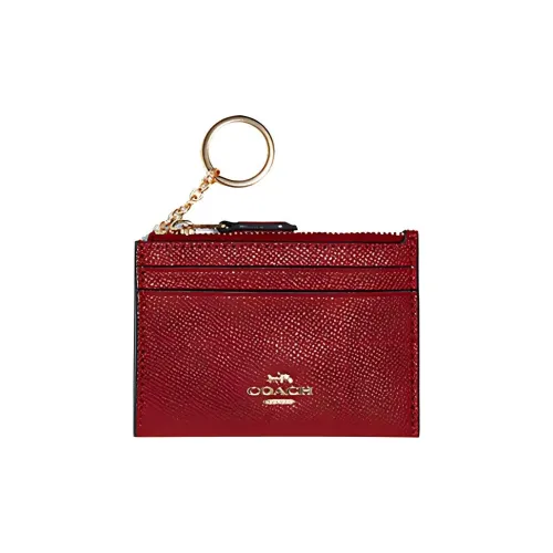 COACH Skinny Id Case Коровья кожа кожа множественные слоты для карт держатель для карт кошелек женский красный