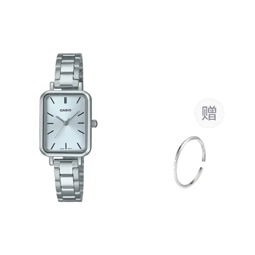 CASIO Кварцевый механизм Часы Женские Серебристый циферблат
