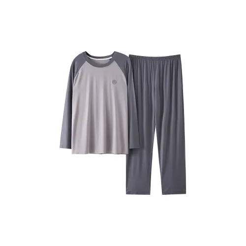 UAVAE Пижамный комплект Мужской Коричневый Серый