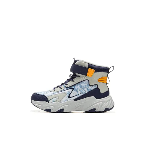 LINING YOUNG Sports Life Collection Амортизация Oтскок Теплоизоляционный Высокий Топ KIDS Lifestyle Shoes Серый Детский