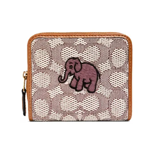 COACH Кошелек Billfold Wallet Ткань Кошелек Женский Коричневый