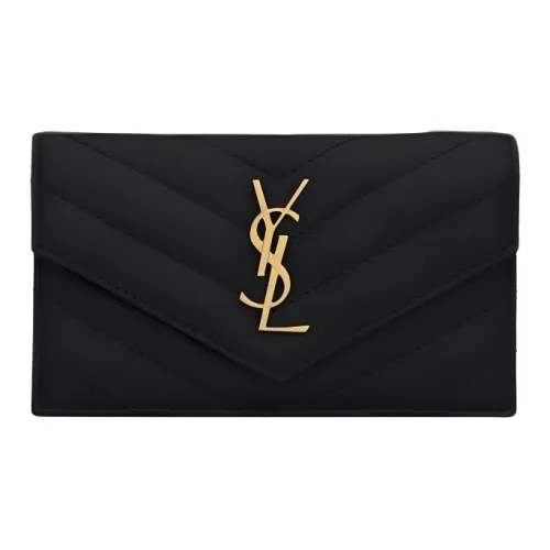 SAINT LAURENT Lambskin Картхолдер Женский Черный