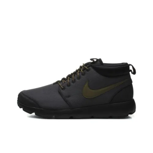 nike Rosherun Slip Resistant Abrasion Resistant MID Топ Повседневная обувь Мужская Черная