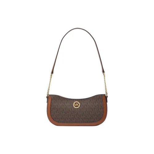 MICHAEL KORS Покрытый холст с полиэстером и полиуретаном клатч-сумка сумка через плечо маленькая женская коричневый