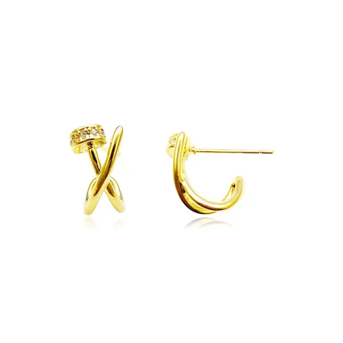 ERXI Copper Stud Earrings Women's ERXI Медные серьги-гвоздики женские