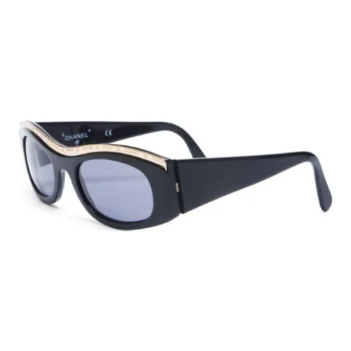CHANEL Пластик Нерегулярная форма Солнцезащитные очки Женские Черный
