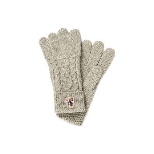 PARAJUMPERS Шерстяные вязаные перчатки женские светло-серые