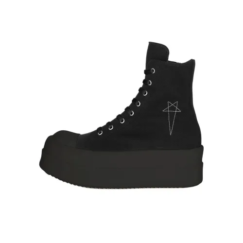 Rick Owens DRKSHDW Высокие кеды Мужские Черные