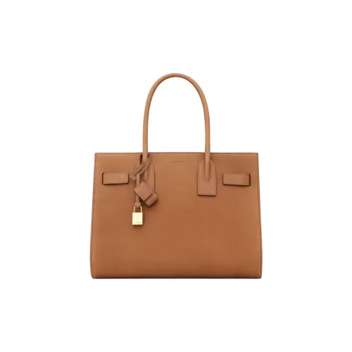 SAINT LAURENT Телячья кожа Тоут Сумка Сумка для покупок Сумка Большая Женская Коричневая