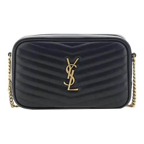 SAINT LAURENT Телячья кожа Сумка через плечо Сумка на плечо Маленькая Женская Черная