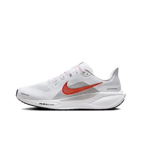 Nike Pegasus 41 Амортизация Устойчивость к истиранию Дышащие Низкие Кроссовки для бега Мужские Белый Серый