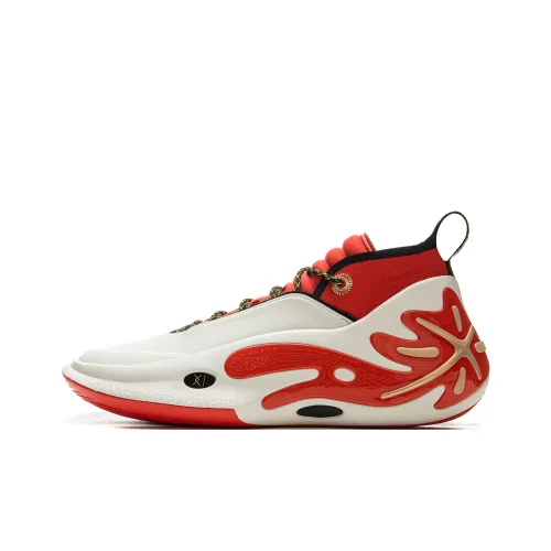 LINING Wow11 Баскетбольные кроссовки MID Топ Белый Красный Мужской