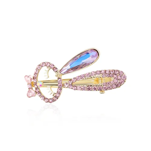 Yiru Сплав Покрытый Искусственный Кристалл Edge Заколка для волос Женская