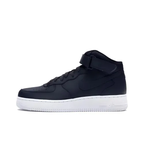 Nike Air Force 1 Slip Resistant Abrasion Resistant MID Топ Скейтборд Кроссовки Мужской Черный Белый