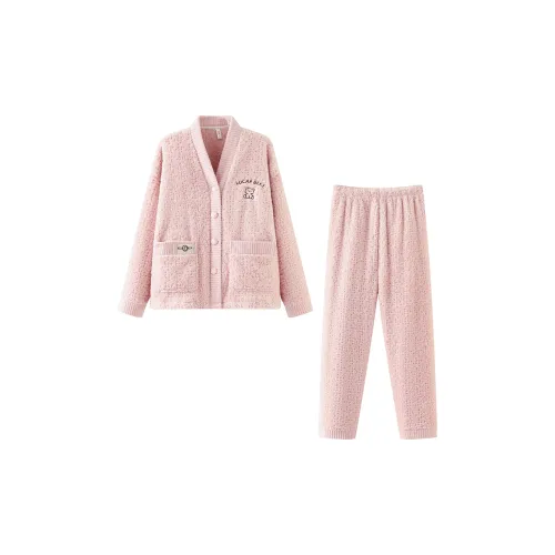 ROBINHOOD Осенний Зимний Утолщенный и с флисовой подкладкой Термическая Домашняя одежда и Пижамы Комплект Унисекс