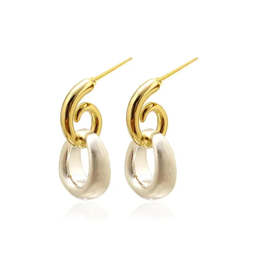 ERXI Серьги-гвоздики из меди и серебра 925 пробы женские