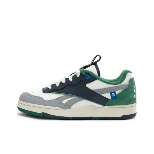 NAUTICA x Reebok совместный бренд BB4000 II Low Топ Винтажные баскетбольные кроссовки Унисекс Белый Темно-синий