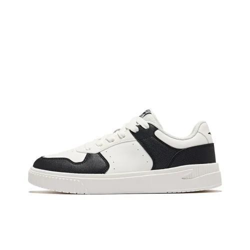 Erke Heavenly Comfort Slip-resistant Abrasion-resistant Low-top Skateboard Shoes Men's Microcrystalline White Jet Black