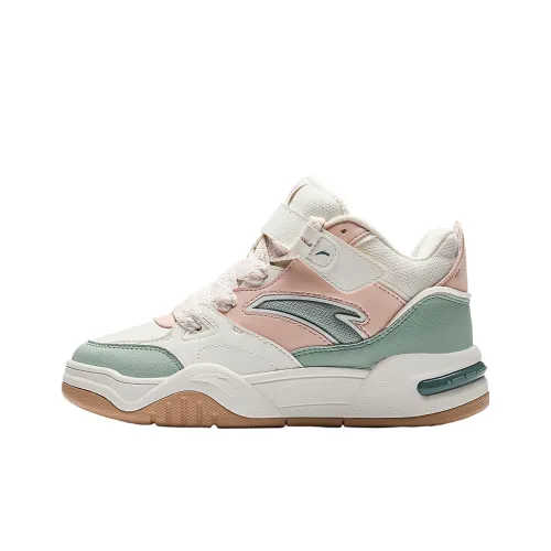 Antakids Пухлые туфли с противоскользящим и износостойким MID Топ Скейтборд Кроссовки Белый Розовый Подростки