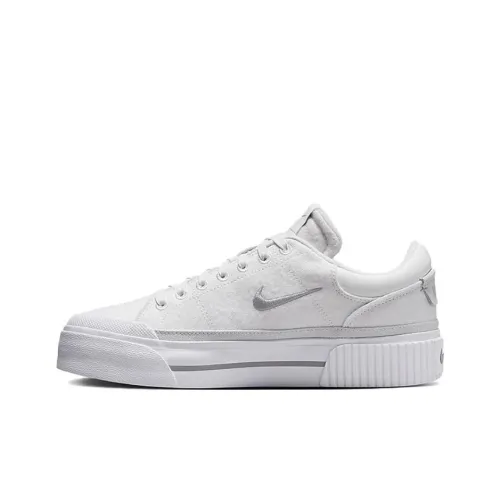 Nike Court Legacy Slip Resistant Abrasion Resistant Низкие Кроссовки для скейтбординга Женские Белые