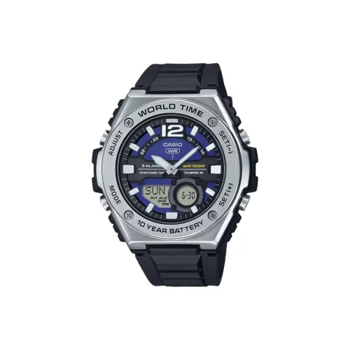 CASIO Standard Series Кварцевый механизм Смольный ремешок Часы Унисекс Синий циферблат