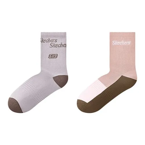Skechers Sports Alliance Series Носки Crew Унисекс 2 упаковки Кирпич Земляной тон Розовый Светлый Фиолетовый