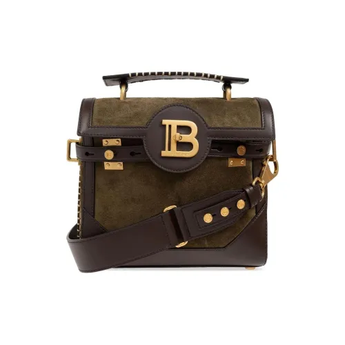 BALMAIN B Buzz Коровья замша Сумка через плечо Сумка Женская Умбра