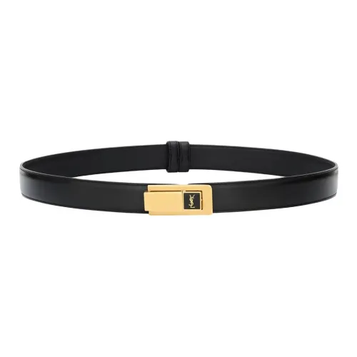 SAINT LAURENT Телячья кожа Кожаные ремни Унисекс Черный Ширина 2,5CM