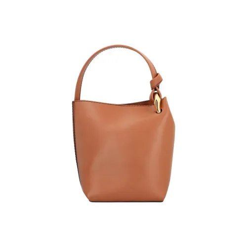 JW Anderson Телячья кожа Ведрообразная сумка Женская Седло Коричневый