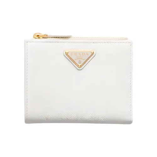 PRADA Saffiano кожа кошелек маленький женский белый