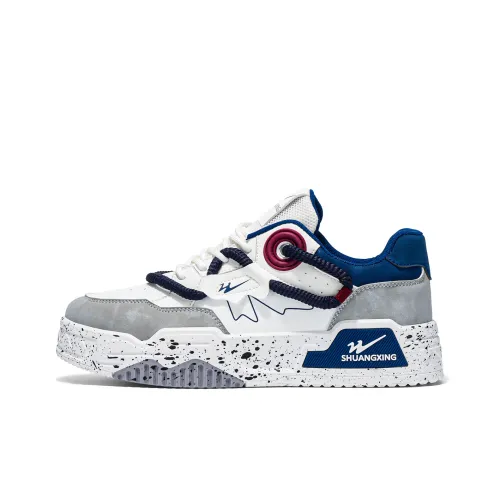 Binary Low Топ Скейтборд Кроссовки Мужские Белые Синие