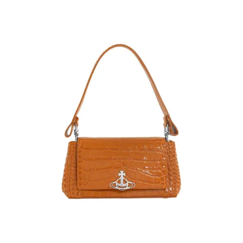 Vivienne Westwood Hazel кожаная сумка через плечо средний размер женский цвет жженый оранжевый