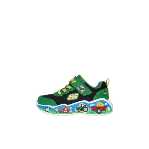 John Deere x Skechers Kids противоскользящая устойчивая к истиранию низкий топ обувь для малышей зеленый черный для новорожденных и малышей