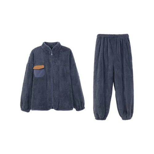 Aannsfam Pajama Комплект Мужской Серый Синий