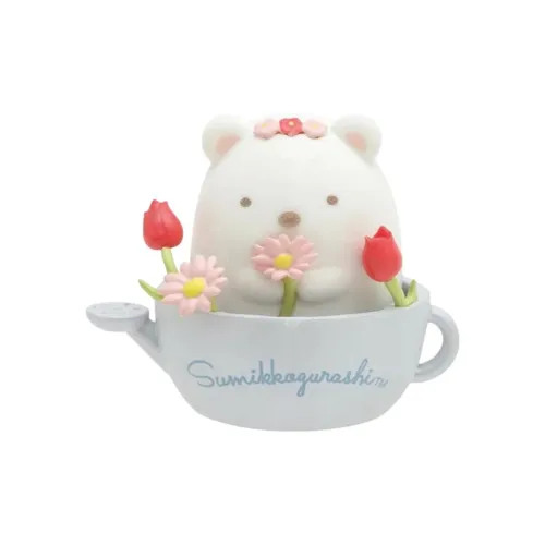 SAN X Corner CREATURE Flock Mini Маленький Орнамент Белый Медведь Тюльпан Чиби Фигурки 4CM