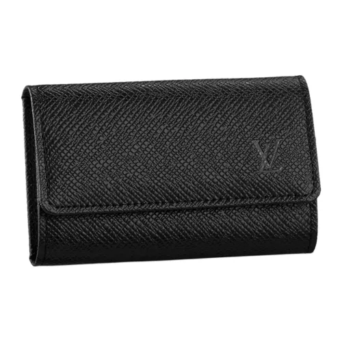 LOUIS VUITTON Taiga Кожа Key Pouch Мужской Черный