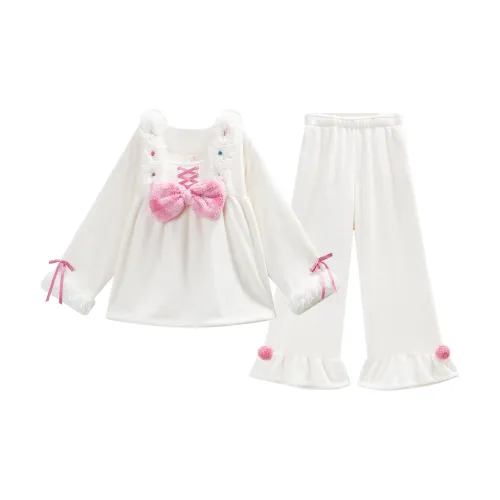 GUKOO Экрю Женские Пижамные Комплекты